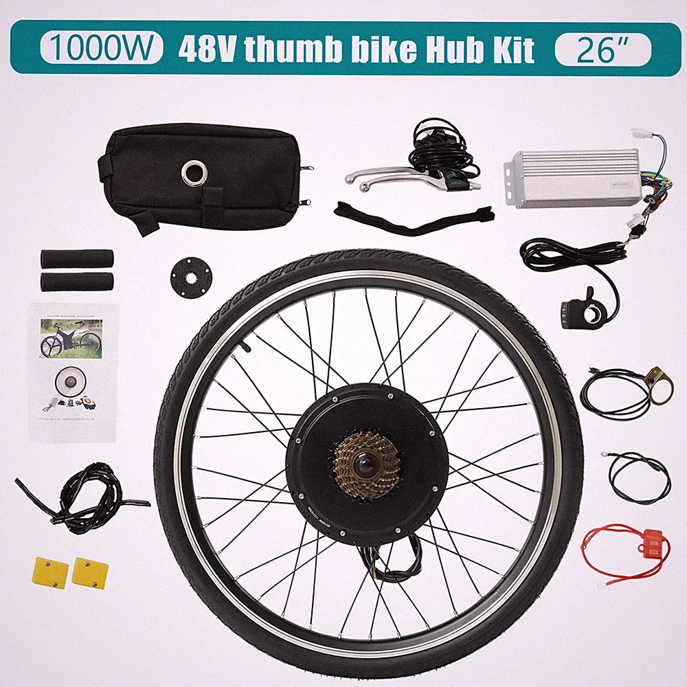 26" Rear Wheel 48V 1000W Electric Bicycle EBike Conversion Kit Hub Motor Cycling