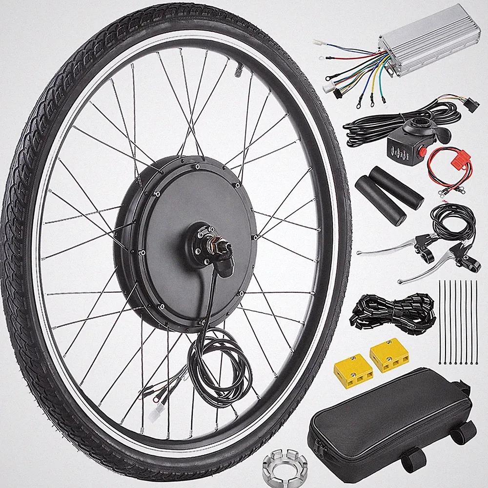 Yescom E-Bike Bicycle Conversion Kit 1000W/1500W 26" Front/Rear Wheel Tire Light